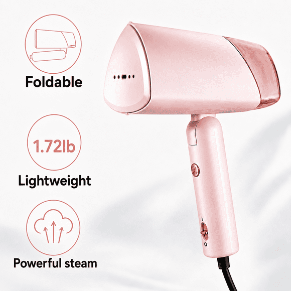 WHALLULTRA Foldable Garment Steamer, Portable Handheld Fabric Wrinkle Remover for Home and Travel