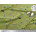 thumbnail image 2 of Soimoi Polyester Crepe Fabric Planet,Animal & Spaceship Cartoon Decor Fabric Printed Yard 42 Inch Wide, 2 of 3