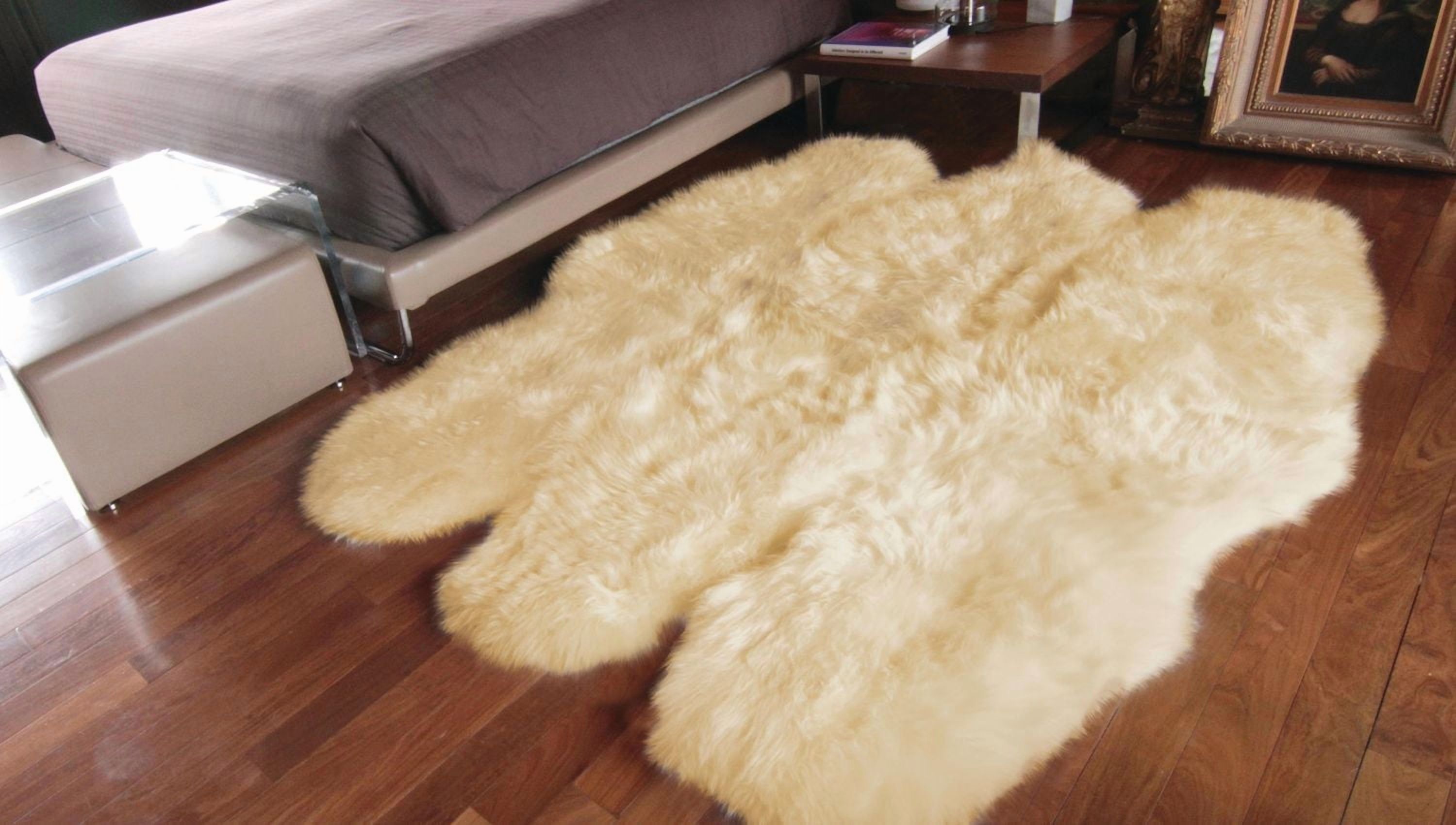 TAPIS SIX EN PEAU DE MOUTON NOUVELLE-ZÉLANDE 5'X 6'