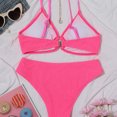 thumbnail image 3 of Birdeem Womens Split Solid Bikini Two-Piece Swimsuit, 3 of 7