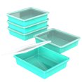 thumbnail image 1 of Storex Flat Storage Tray with Lid, Letter Size, 10 x 13 x 3 Inches, Teal, 5-Pack, 1 of 6