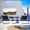 White Navy, variant on Modway Harmony 3 Piece Outdoor Patio Aluminum Sectional Sofa Set in White White