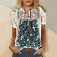 thumbnail image 3 of Cameland T-Shirt à Manches Courtes Décontracté d'Été pour Femmes, à Boutons, Col Rond, Chandail Blouse Hauts, 3 of 5