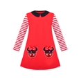 thumbnail image 1 of Robe Fille Manches Longues Mignonne Nœud Papillon Décontractée Coton 5 Ans, 1 of 1