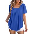 thumbnail image 5 of Pisexur Hauts de Printemps pour Femmes 2025, Hauts d'Entraînement Femmes, Hauts d'Entraînement Femmes T-Shirt Imprimé Manches Courtes Col Rond Chandail à la Mode Vin, P, 5 of 5