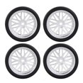 thumbnail image 4 of Milaget 4 Pack RC Car Rims And Tires Durable Tires 32mm Diameter Repalces for 1:18 Scale Sliver, 4 of 9