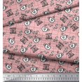 thumbnail image 3 of Soimoi Pink Modal Satin Fabric Coffee & CHill Text Fabric Prints By Yard 42 Inch Wide, 3 of 5