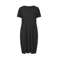 thumbnail image 3 of Penkiiy Robe Midi d'Été pour Femme, Décontractée, Ample, Col Rond, Manches Courtes, T-Shirt, Robe Soleil avec Poches, 2TG, Noir, 3 of 5