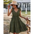 thumbnail image 2 of YNIQUE Womens Summer Casual Spaghetti Strap Smocked Ruffled Vacation Mini Dress, 2 of 6
