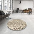 thumbnail image 4 of Ahgly Company Tapis d'Intérieur Lavable à la Machine, Carré, Transitionnel, Brun, Tapis de Zone, 7 Pieds Carré, 4 of 7