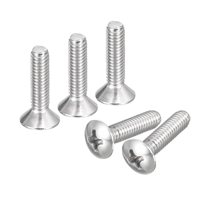 Unique Bargains Vis de Machine à Tête Ovale M4x16mm, Lot de 100 Vis à Tête Fraisée Légèrement Relevée en Acier Inoxydable 304