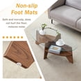 thumbnail image 4 of 41.3" Oval Glass Coffee Table for Living Room,Mid Century Modern Center Table with Tempered Glass Top,Coffee Tables with Storage for Home,Office,Walnut, 4 of 8