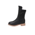 thumbnail image 1 of LOVZFMLL Bottes pour Femmes Mi-Mollet Bottes d'Hiver à Lacets Bout Rond Sangles Ajustables Talon Bas Épais Décontractées Mode Automne Chaussures, 1 of 9
