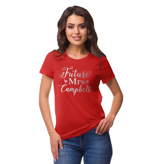 Inkdotpot Personalized Womens Tshirt Top Future Mrs WeddingAnnouncement Shirt-SW