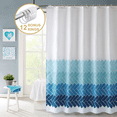 thumbnail image 1 of ComfiTime Rideau de Douche Boho avec Crochets – Rideau de Salle de Bain en Tissu à Ourlet Lesté, Résistant à la Moisissure/mildiou, Hydrofuge, Lavable à la Machine, Résistant à la Décoloration, 72 x 72, Bleu, 1 of 13