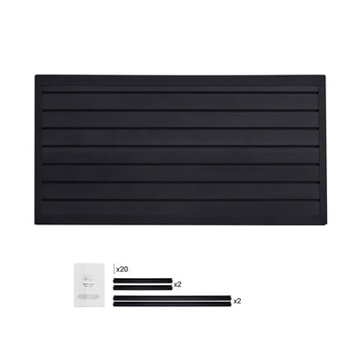 KFFKFF Slat Wall Paneling, 2 x 4 ft, PVC Garage Slatwall with Modular Design, Black Slat Wall Easy-to-Install Adjustable Slatwall Panel with Coupling Structure & DIY Cutting