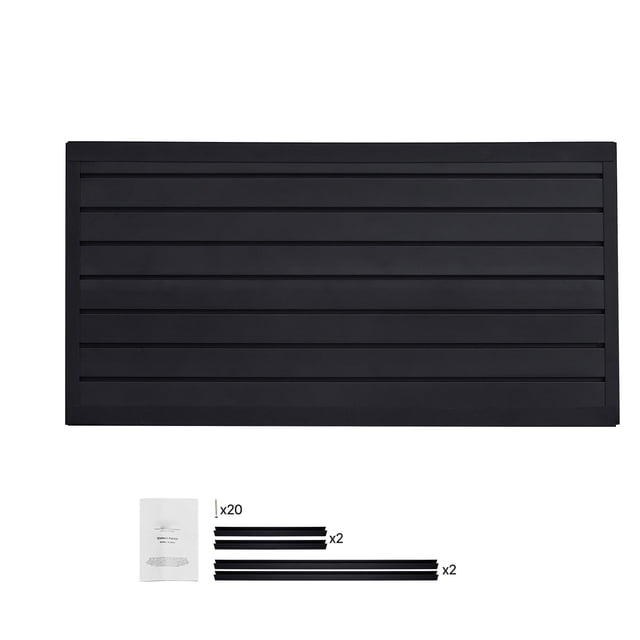 KFFKFF Slat Wall Paneling, 2 x 4 ft, PVC Garage Slatwall with Modular Design, Black Slat Wall Easy-to-Install Adjustable Slatwall Panel with Coupling Structure & DIY Cutting