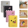 thumbnail image 4 of Miangastore 4 Pcs Mini Carnet Dessin Animé Mini Carnet Journal Carnet Portable Bloc-Notes de Poche Journal de Voyage Carnet (Rose + Jaune + Gris + Noir), 4 of 8