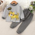 thumbnail image 2 of Pisexur Tenue d'Automne pour Bébé Fille Garçon, Ensemble de Pyjama pour Tout-Petits Garçons Filles, Mode Décontractée, Floral, Col Rond, Manches Longues, Chandail à Enfiler et Pantalon, Tenue de Nuit, Ensemble 2 Pcs pour Enfants, 3 Mois à 6 Ans, 2 of 3