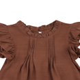 thumbnail image 3 of Toddler Kid Girls Solid Color Princess Dresses  Sweet Ruffle Crew Neck Sleeveless Sundress Casual Clothes, 3 of 6