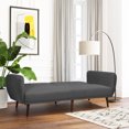 thumbnail image 2 of Costway Convertible Futon Sofa Bed Adjustable Couch Sleeper w/ Wood Legs Grey, 2 of 10