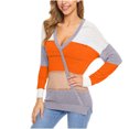thumbnail image 4 of RKSTN Chandails pour Femmes Mode Décontractée Manches Longues Décontracté Contraste de Couleurs Patchwork Chandail Blouse Chandails d'Automne, 4 of 4
