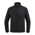 thumbnail image 4 of Lovzfmll Men's Polar Fleece Jacket, Solid Color Stand Collar, Long Sleeve Zip Front, Plush Lining, Fall Jackets for Men, Soft Thermal Jacket, 4 of 4