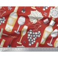 thumbnail image 2 of Soimoi Poly Georgette Fabric Grapes,Wine Glass & Bottle Printed Craft Fabric by the Yard 52 Inch Wide, 2 of 3
