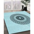 thumbnail image 3 of Ahgly Company Machine Washable Indoor Rectangle Transitional Electric Blue Area Rugs, 7' x 10', 3 of 7