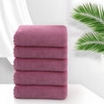 thumbnail image 4 of Wzzjkit 5pc Velvet Towel Plain Face Towel Soft Absorbent Face Wash Ah Face Towel, 4 of 6
