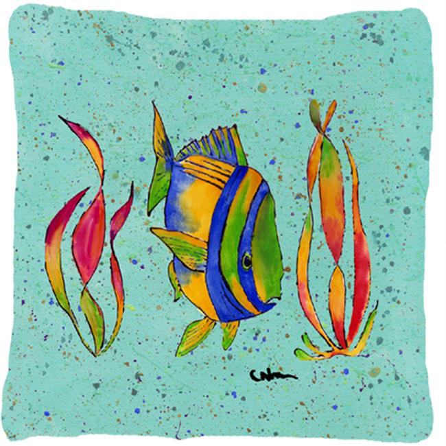 Coussin Décoratif en Tissu pour Intérieur et Extérieur à Motif de Poissons Tropicaux