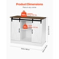 thumbnail image 3 of VEVOR Coffee Bar Cabinet 3-Tier Coffee Bar Table with Barn Doors for Living Room, 3 of 9