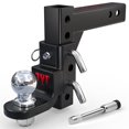 thumbnail image 1 of TYT Adjustable Trailer Hitch Ball Mount, 2" Towing Ball 7500 LBS, 9-1/2" Drop and 8-1/4" Rise, Fits 2-in Receiver with 2 Pin&Clips and 5/8" Premium Pin Lock for Hea, 1 of 6