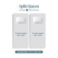 thumbnail image 3 of Bare Home Premium 1800 Collection 5-Piece Bed Sheet Set, Split Queen, White, 3 of 10