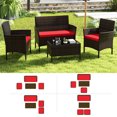 thumbnail image 4 of Patiojoy 8-Piece Rattan Patio Conversation Set Cushioned Sofa with Coffee Table Red, 4 of 8