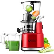 Kitchen in the Box Cold Pressed Juicers, Slow Masticating Juicer Machines, With 3.26" Wide Feed Chute for Whole Fruits and Vegetables,BPA-Free,High Juice Yield Juicer Maker,Easy to Clean (Red)