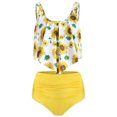 thumbnail image 1 of Women 2Pcs Padded Ruffle Strappy Crop Tops High Waist Bikini Set Swimsuit Swimwear Summer, 1 of 2
