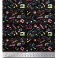 thumbnail image 1 of Soimoi Viscose Chiffon Fabric Scissor,Buttons & Machine Sewing Print Fabric by Yard 42 Inch Wide, 1 of 3