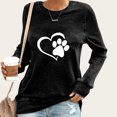 thumbnail image 1 of Nouveaux Hauts pour Femmes 2023 Grande Taille Mode Femme Col Rond T-Shirt Manches Longues Blouse Imprimée Automne Chandail en Molleton Manches Longues pour Femmes, 1 of 4