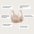 thumbnail image 4 of Curyon Soutien-gorge pour Femmes à Fermeture devant, Sans Armatures, Non Rembourré, Soutien Dorsal pour la Posture, 48D, 4 of 7
