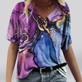 thumbnail image 1 of zanvin Haut pour Femmes, T-shirt Ample Décontracté à Col en V à Manches Courtes avec Imprimé Mode pour Femmes, 1 of 4