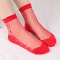 thumbnail image 2 of Cathalem Cute Crew Socks for Women Solid Color Breathable Daily Mid Calf Socks,Red One Size, 2 of 4