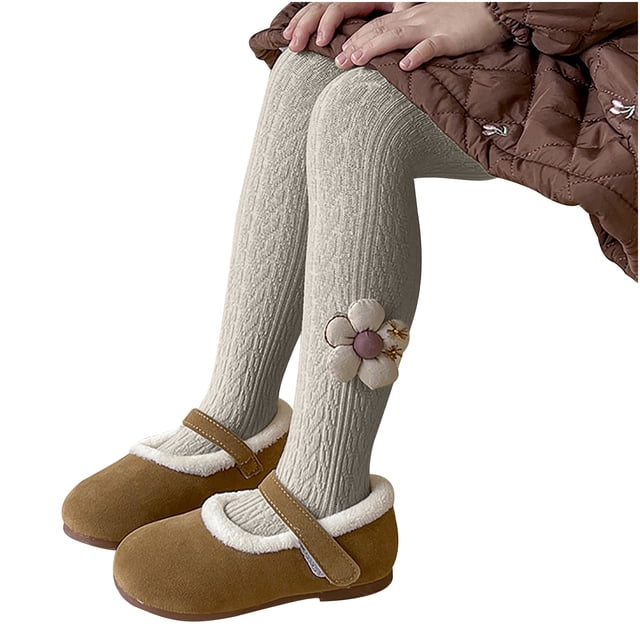 Girls Tights Winter Elastic Warm Pantyhose Childrens Bottom Socks And Pant (2-12 Years Old)