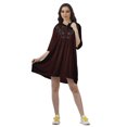 thumbnail image 2 of Moomaya Robe Chemise Brodée Unie Femmes Manches 3/4 Col Évasé Blouse, 2 of 6