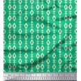thumbnail image 1 of Soimoi Green Poly Georgette Fabric Artistic Geometric Fabric Prints By Yard 52 Inch Wide, 1 of 5