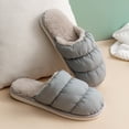 thumbnail image 3 of Men Winter Slippers Solid Color Nonslip Soundless Warm Slippers Indoor Slippers, 3 of 6