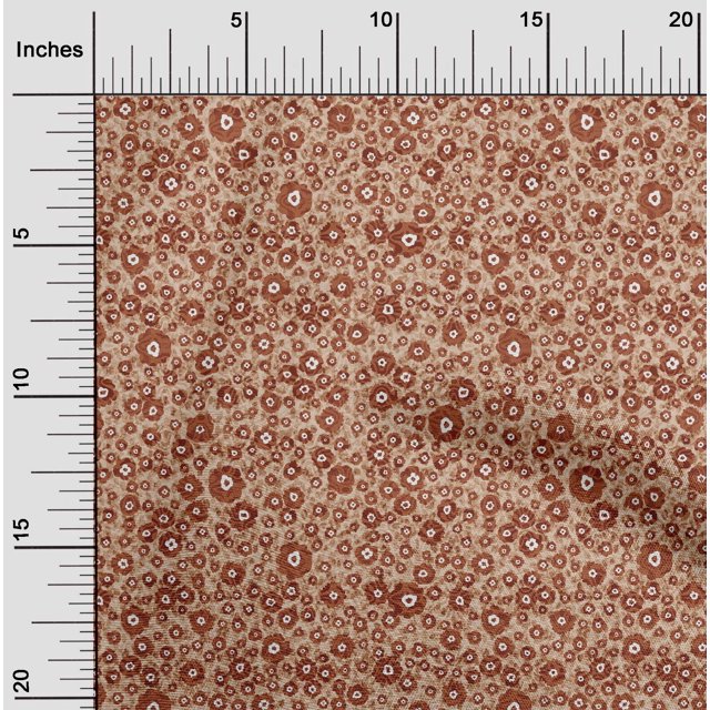oneOone Cotton Jersey Light Brown Fabric Floral & Texture Craft Projects Decor Fabric Printed By The Yard 58 Inch Wide