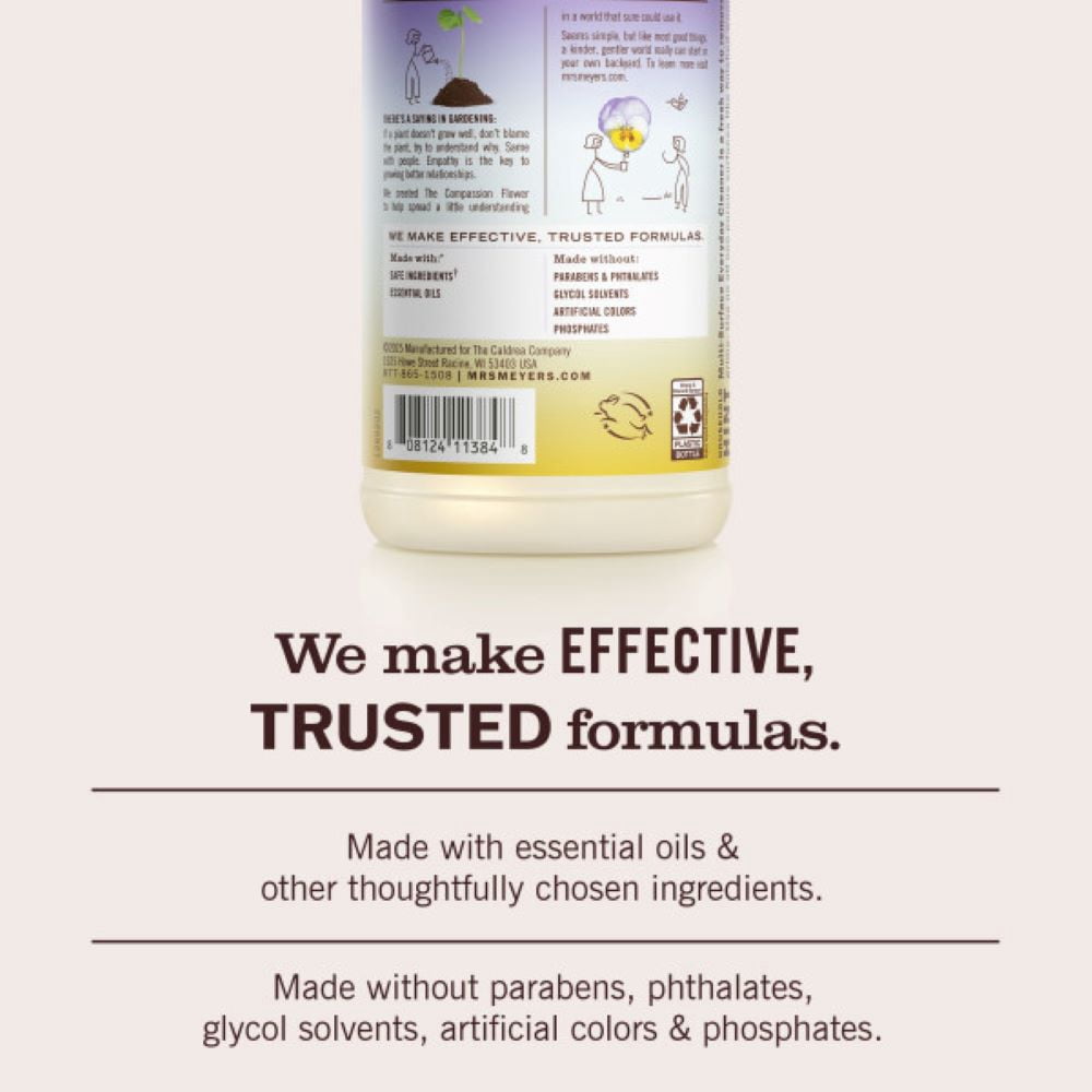 Mrs. Meyers Nettoyant Multi-Surfaces, Nettoyant Naturel, Parfum de Fleur de la Compassion, 473ml