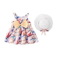 thumbnail image 1 of Robes pour Bébé Robe Tutu pour Fillette Robe d'Été Sans Manches pour Filles avec Chapeaux Deux Pièces Robe d'Anniversaire pour Fillette 3-4 Ans, 1 of 8