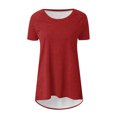 thumbnail image 4 of Tuniques d'Été pour Femmes à Col Rond, Manches Courtes, Coupe Ample, T-Shirts Confortables pour Femmes, Décontractés, Confortables et Fluides, Chemisiers pour Dames, 4 of 5